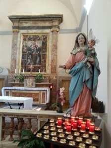 Photo of Altar with Statue of Virgin Mary and Child Jesus